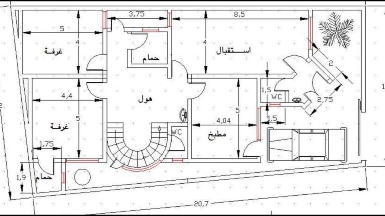 خرائط منازل ليبية دورين - تصميم منزل ليبي حديث 2236 3