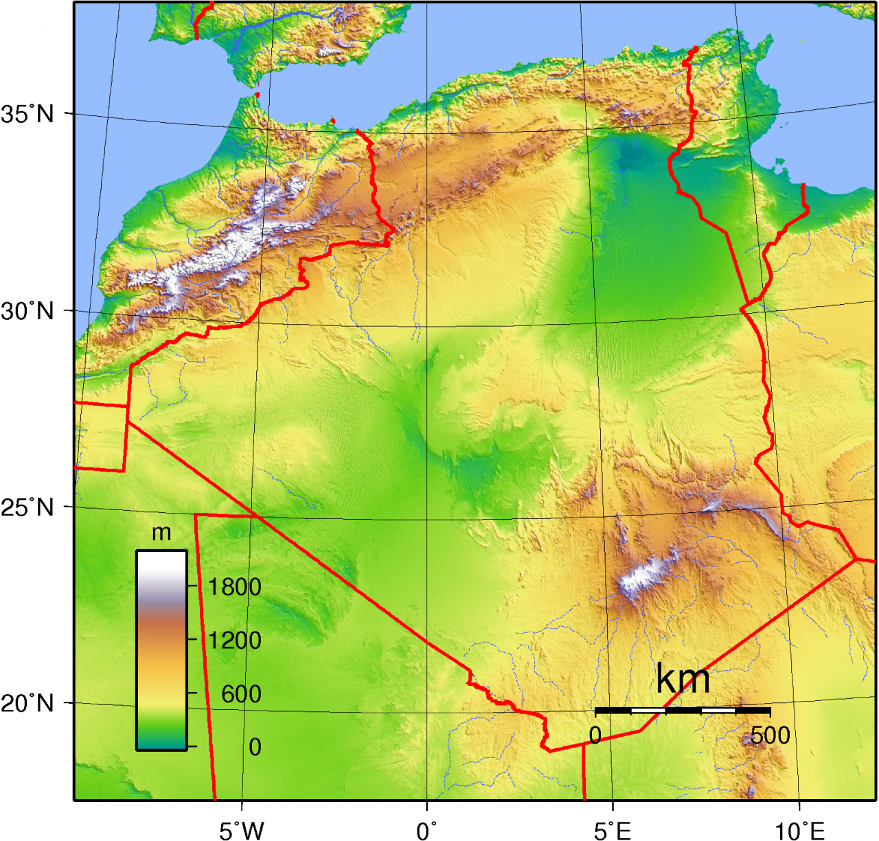 خريطة المغرب العربي الكبير - اسماء دول المغرب العربي وموقعها 2844 12