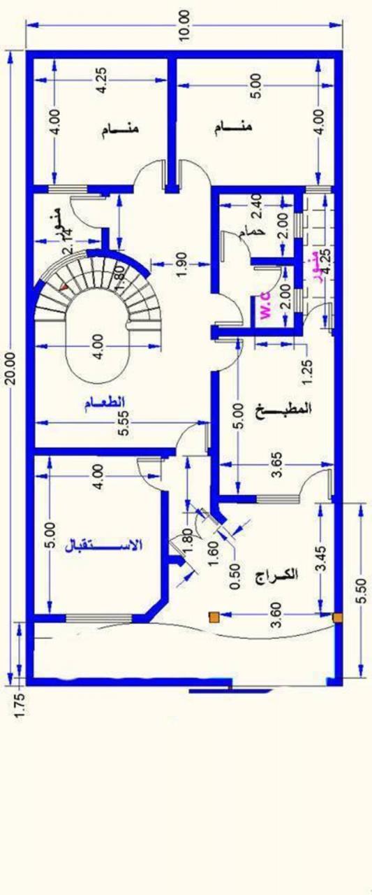 خرائط منازل 50 متر - صور لتصميم شقه بمساحه صغيرة 2583